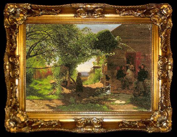 framed  Eastman Johnson Union Soldiers Accepting a Drink, ta009-2